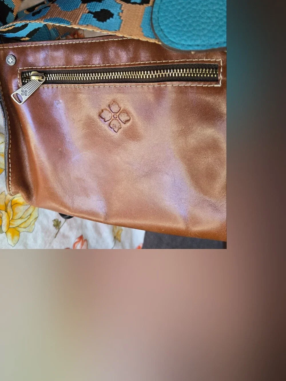 Patricia Nash Tooled Bag With Crossbody Detachable and Adjustable Strap